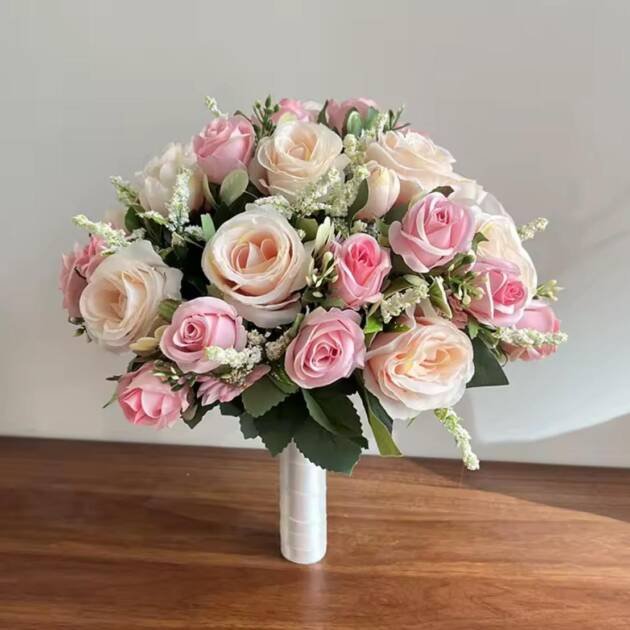 Pink And Champagne Bride Bouquet