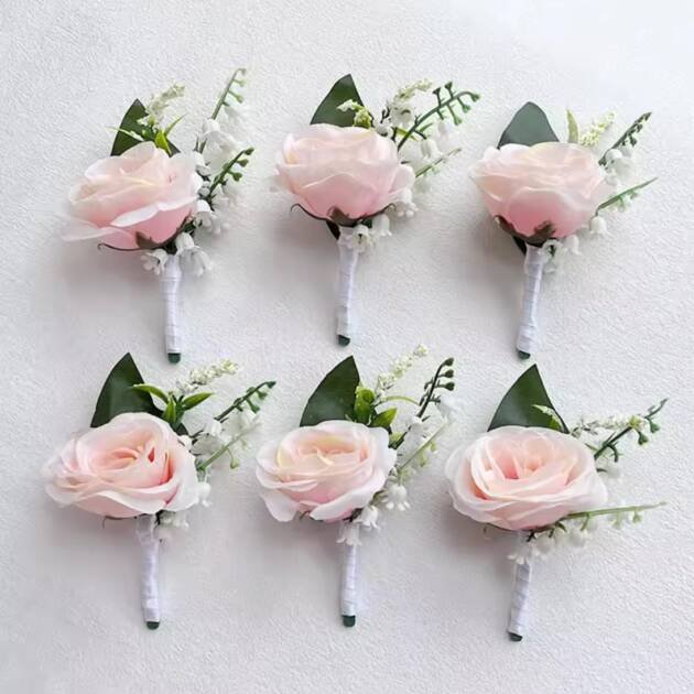 Valley Champagne Rose Buttonhole