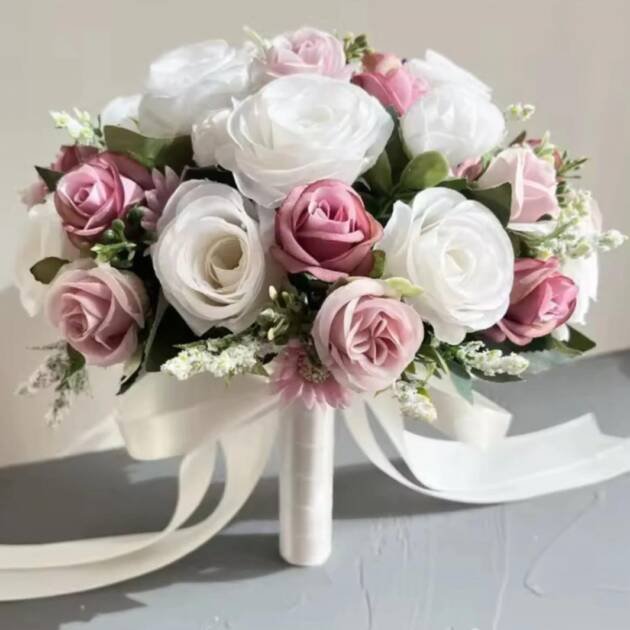 Dusky Pink & White Bride Bouquet