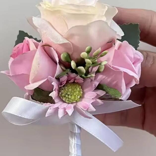 Pink Champagne Buttonhole