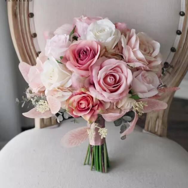 Dusty Pink Blush Rose Bride Bouquet