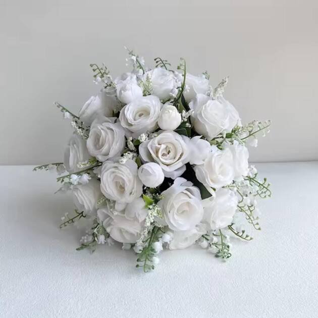Valley White Rose Bridesmaid Bouquet