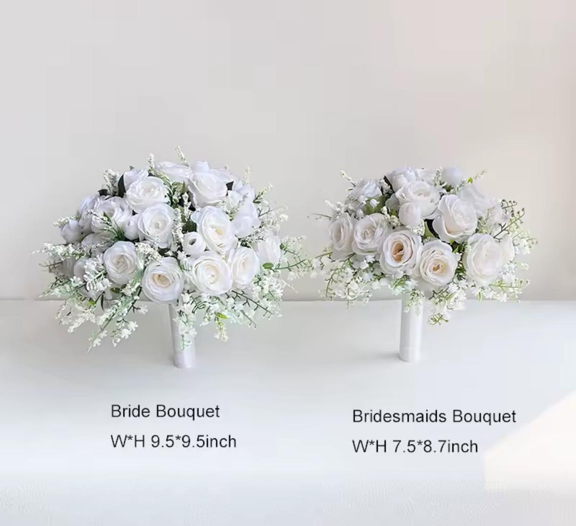 Valley White Rose Bride Bouquet - Image 11