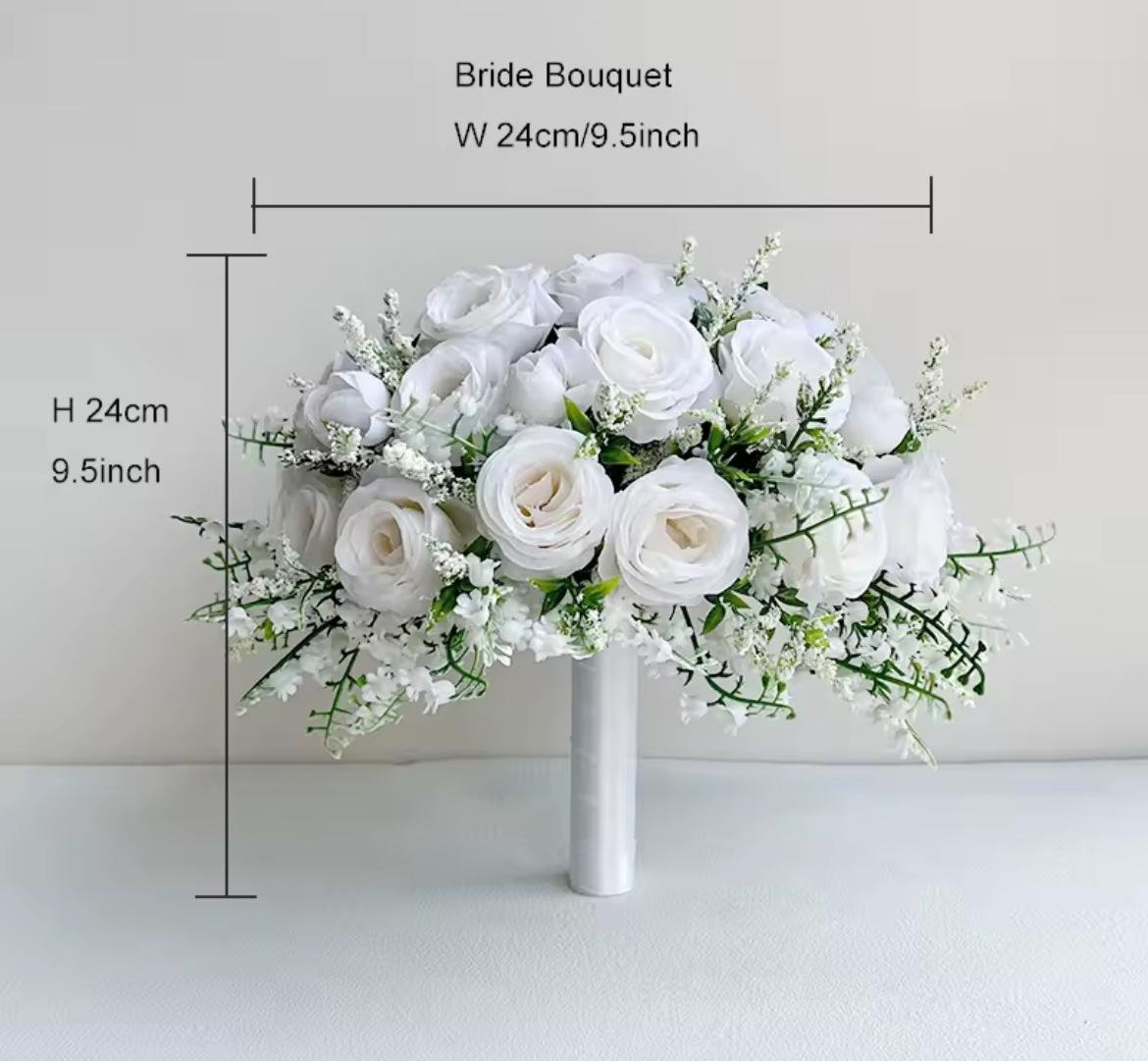 Valley White Rose Bride Bouquet - Image 6