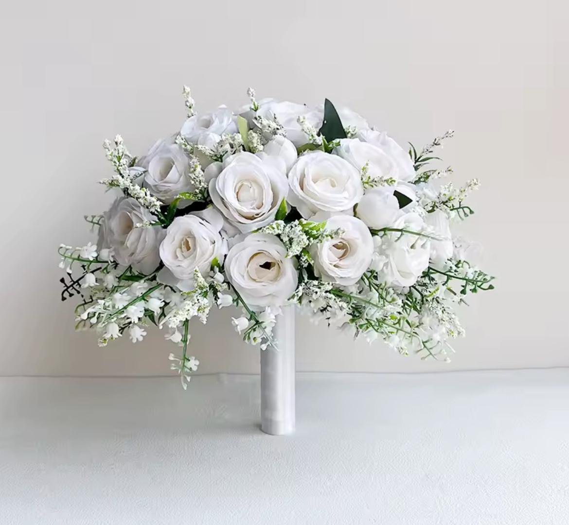 Valley White Rose Bride Bouquet