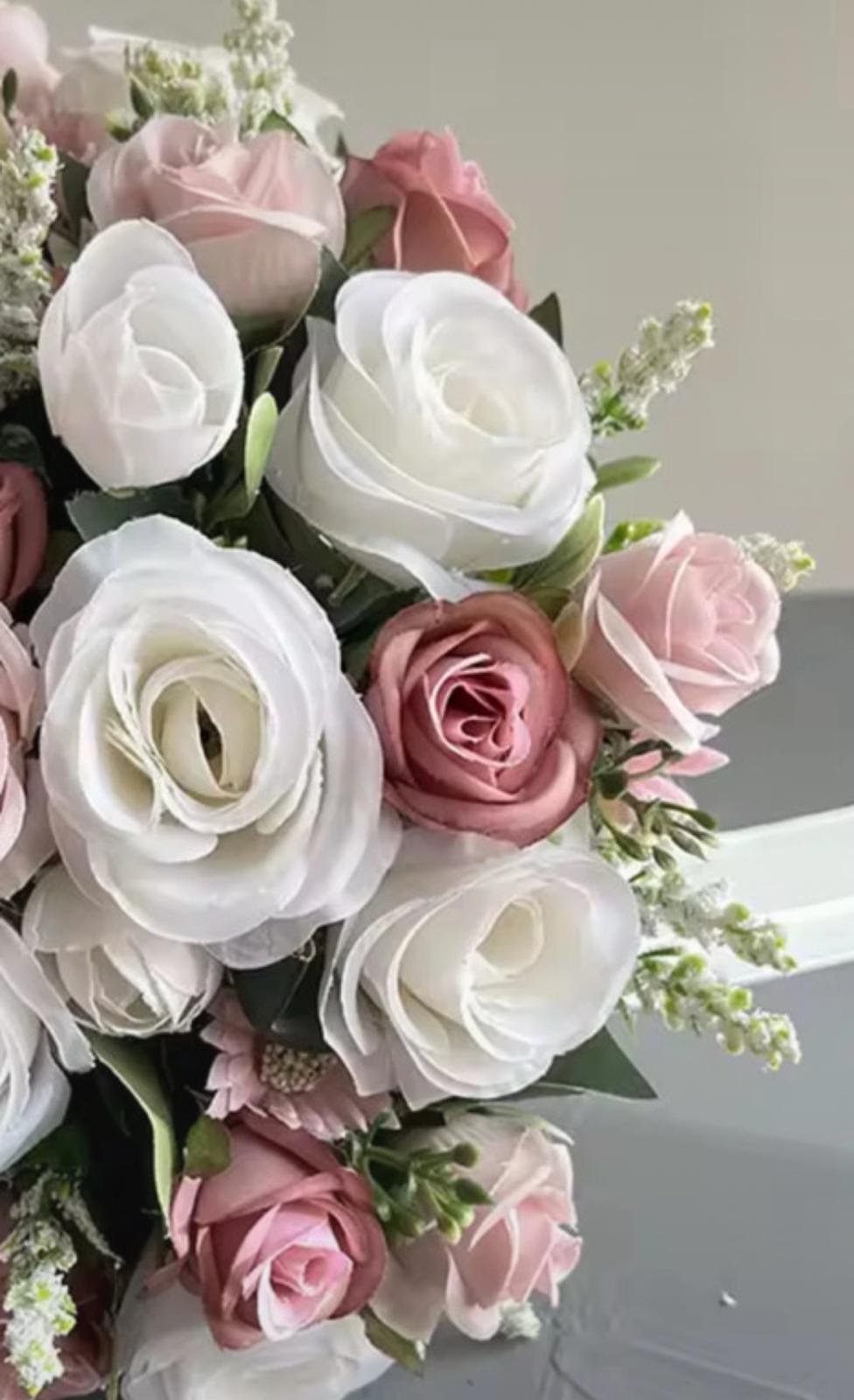 Dusky Pink & White Bride Bouquet - Image 6