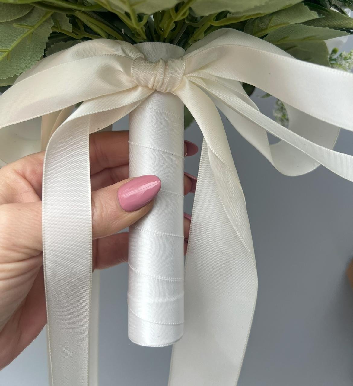 Dusky Blue & White Bride Bouquet - Image 6