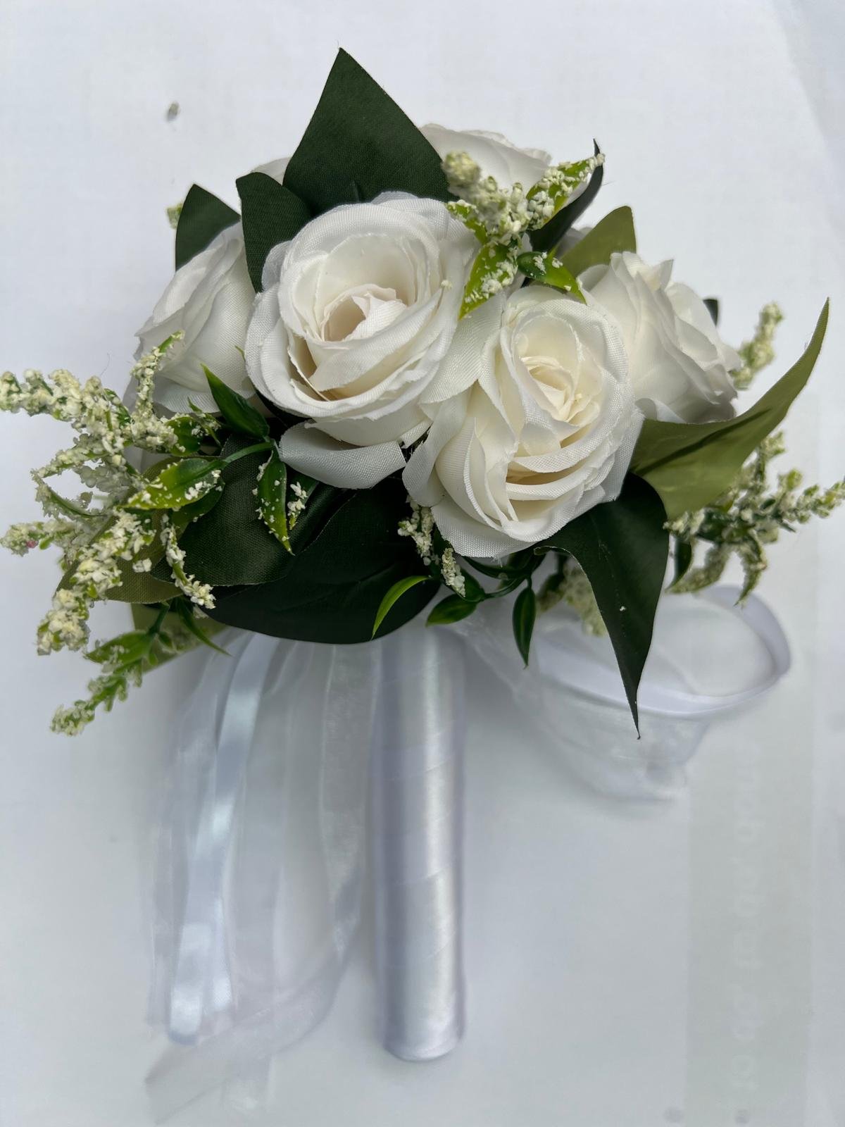 White Flower Girl Bouquet - Image 5