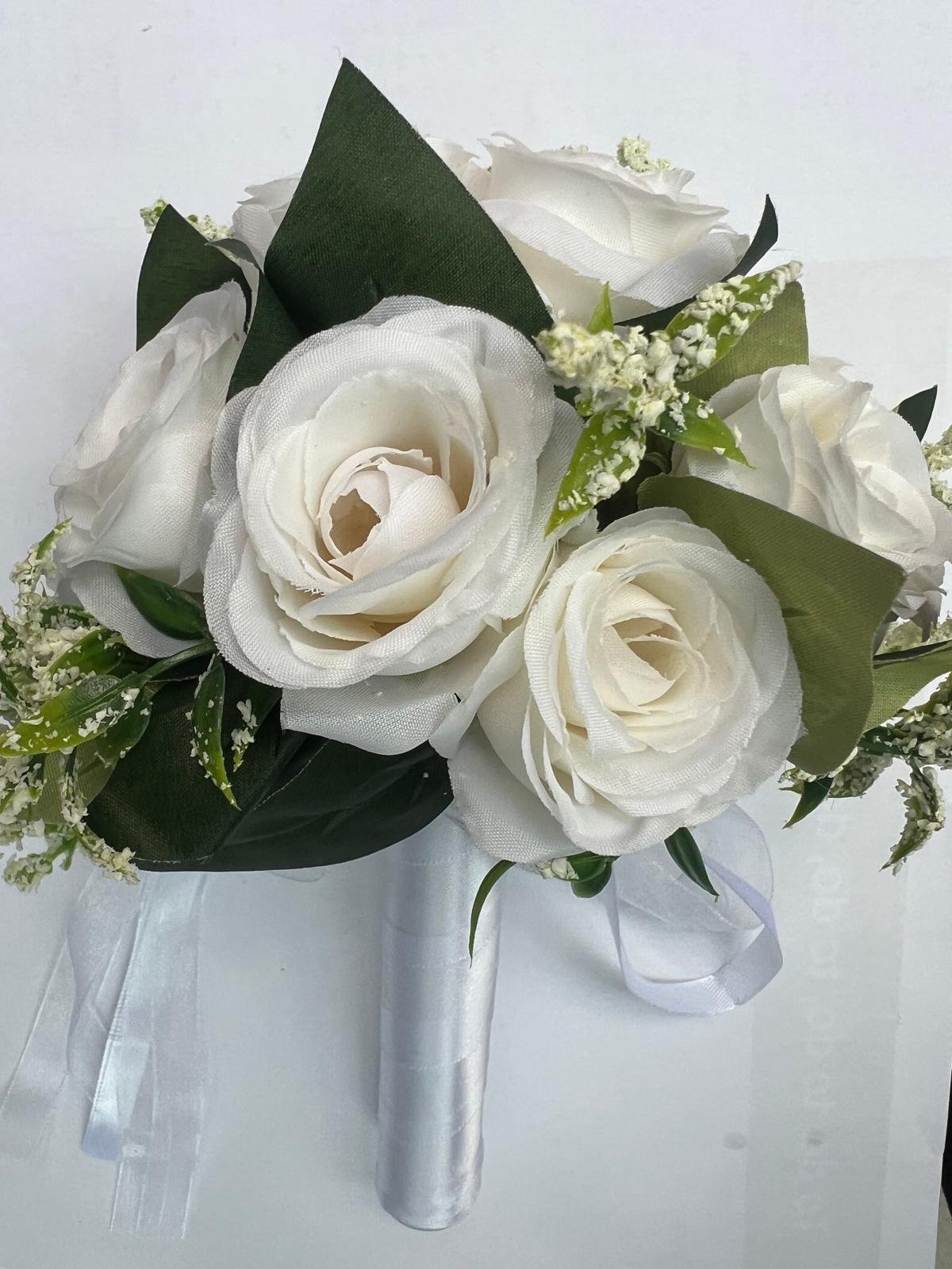 White Flower Girl Bouquet - Image 2